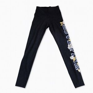 PINK Victoria's Secret Dark Grey Leggings with Floral Side Print